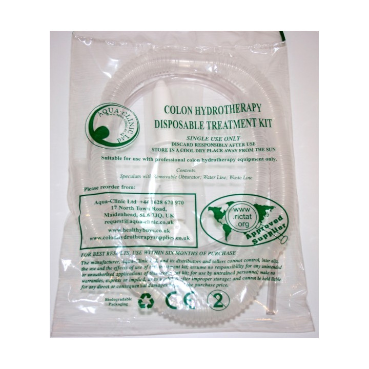 Colon Hydrotherapy Treatment kits with flanged Aqua-Clinic speculum (Green Kit)