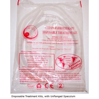 Colon Hydrotherapy Treatment kits with unflanged Aqua-Clinic speculum (Red Kit)