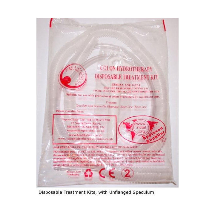 Colon Hydrotherapy Treatment kits with unflanged Aqua-Clinic speculum (Red Kit)